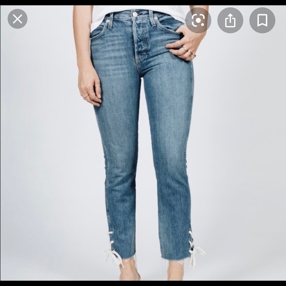 AMO Babe shoe lace bottom Jeans Denim - Picture 2 of 11